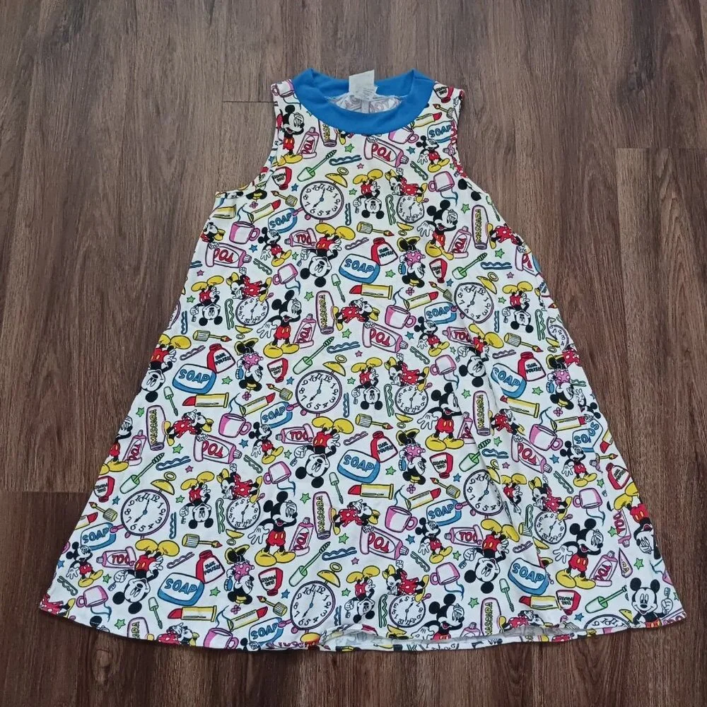 Vintage Sleeveless Disney Minnie Mickey Short Nightgown Size Small Made in USA